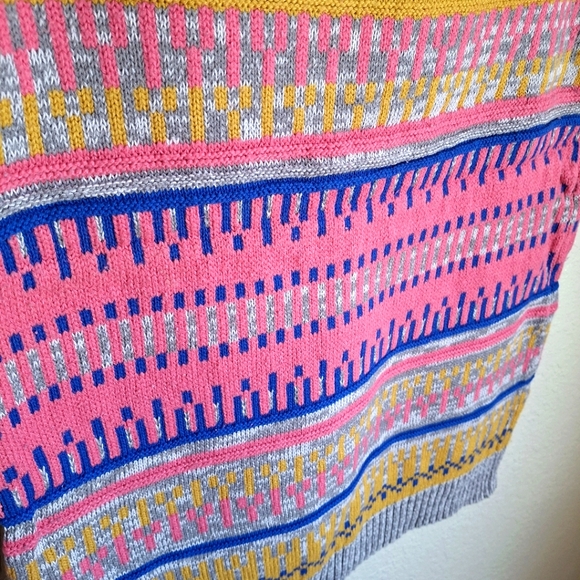 Western Print Mossimo Supply Scoop Neck Knitted Medium Cable Knit Sweater - Picture 5 of 5